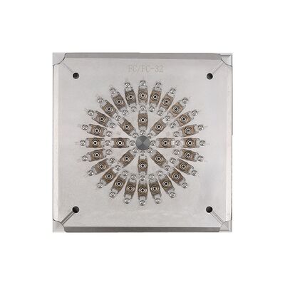 Jig de polir de fibra óptica de aço inoxidável endurecido S2316 para conectores FC com capacidade 24/32/36 e perda de inserção ≤ 0,20 dB
