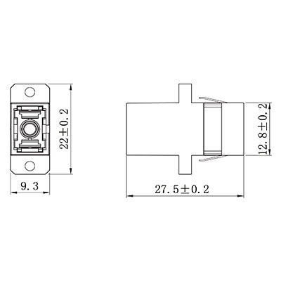 Tipo perda do SC de inserção simples do APC dos adaptadores da fibra ótica da flange baixa
