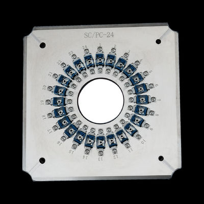24 calores de lustro do gabarito do dispositivo elétrico do conector do SC UPC dos portos - tratados para o Polisher da fibra