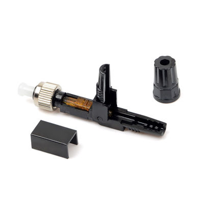 Ftth preto encaixou o conector rápido Singlemode dos conectores de cabo de fibra ótica