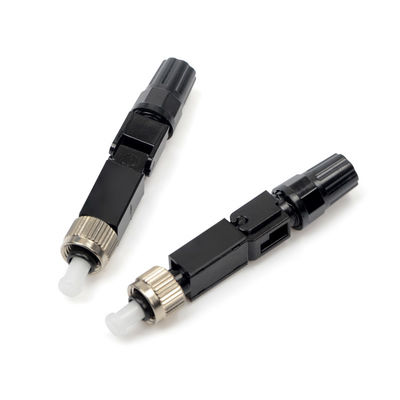 Ftth preto encaixou o conector rápido Singlemode dos conectores de cabo de fibra ótica