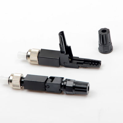 Ftth preto encaixou o conector rápido Singlemode dos conectores de cabo de fibra ótica