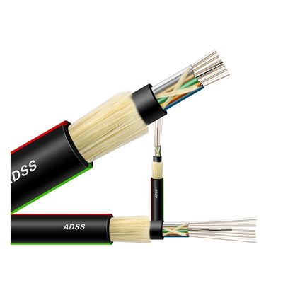Adss 48 comprimentos de grande período aéreos do único modo do cabo do cabo de remendo da fibra ótica do núcleo
