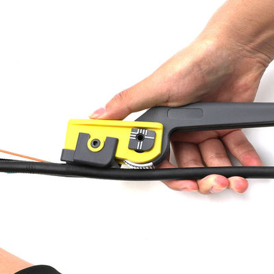 O cabo de fibra ótica amarelo utiliza ferramentas a rede longitudinal da talhadeira FTTB FTTX da bainha de cabo